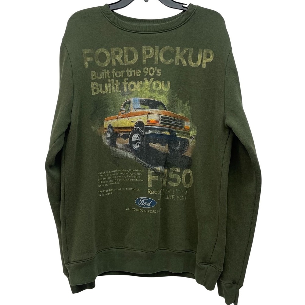 Ford F150 Sweatshirt Green Truck Graphic Pullover Mens Medium